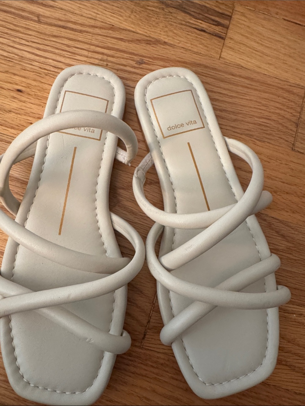 Dolce Vita White Multi-Strap Slide Sandals